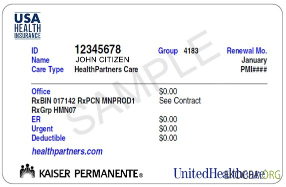 Carte d'assurance maladie américaine
